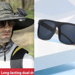 Outdoor Wide Brim Sun Hat With Solar Fan – USB Charging, Adjustable, Breathable, Waterproof, Windproof, Summer Fishing Hat
