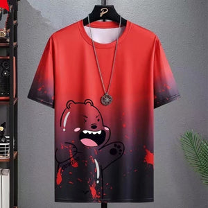 Gradient Casual T-shirt for Men | Half-length Sleeve Summer Top | Korean Style Sportswear