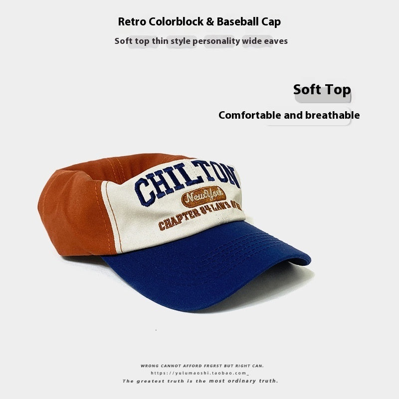 Retro Color Matching Baseball Cap – Adjustable Summer Sun Hat for Baby Boys & Girls | Breathable Dome Hat