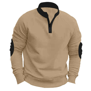 Stand Collar Half Zip Pullover Long Sleeve Coat – Casual Loose Fit Men’s Outerwear