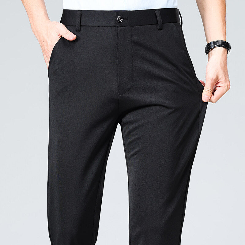 Men's Casual Business Trousers – Loose Fit Stretch Dress Pants for Daily & Office Wear