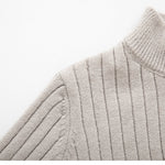 Men’s Half-Turtleneck Zip-Up Sweater – Slim Fit Long Sleeve Pullover Winter Fashion Top