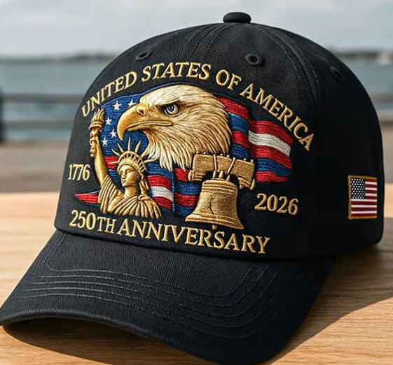 Embroidered American Eagle Head 250 Weeks Old Baseball Cap – Cotton Adjustable Dome Hat for Men & Women