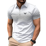 Men’s Summer Fashion Sports Short Sleeve – Stylish Striped Shirt with Zipper Design, Loose Fit Casual Top