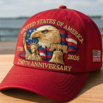Embroidered American Eagle Head 250 Weeks Old Baseball Cap – Cotton Adjustable Dome Hat for Men & Women