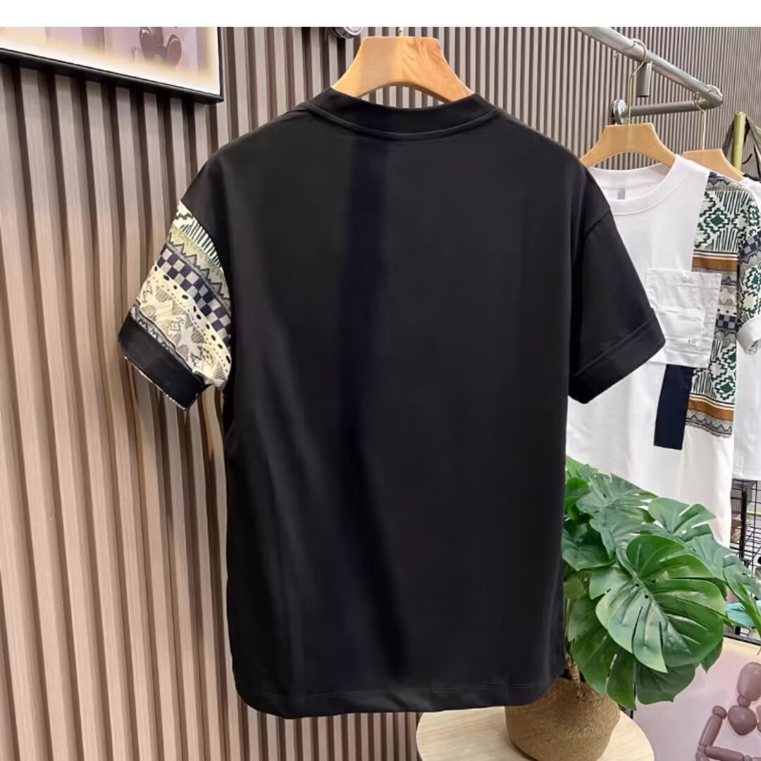 Men’s Summer Color Matching T-shirt | Slim Fit Camouflage Work Style Top