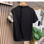 Men’s Summer Color Matching T-shirt | Slim Fit Camouflage Work Style Top