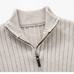 Men’s Half-Turtleneck Zip-Up Sweater – Slim Fit Long Sleeve Pullover Winter Fashion Top
