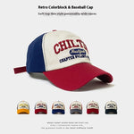 Retro Color Matching Baseball Cap – Adjustable Summer Sun Hat for Baby Boys & Girls | Breathable Dome Hat