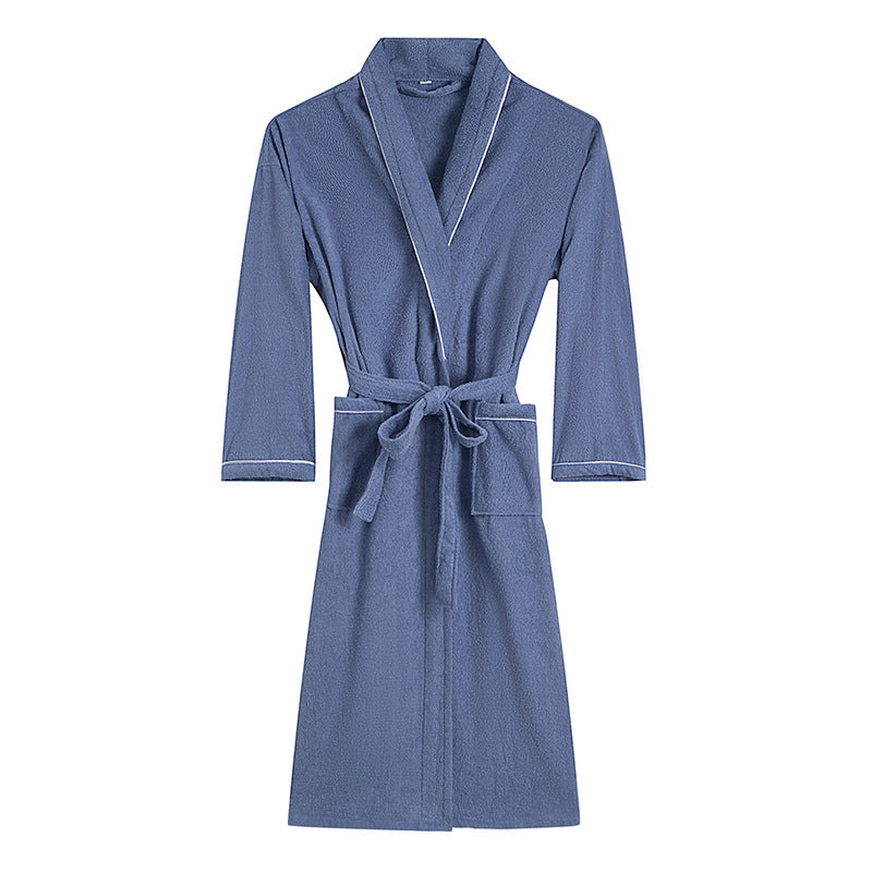 Cotton Terry Bathrobe – Thick Absorbent Towel Pajamas Robe for Adults, All Seasons Comfort