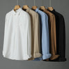 Casual Solid Color Cotton Long Sleeve Shirt for Men – Soft Comfortable Cardigan Style Daily Wear