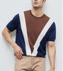 CoolKnit Breathable Contrast Color T-shirt | Men’s Short Sleeve Summer Knit Top