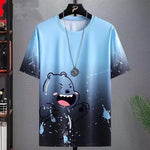 Gradient Casual T-shirt for Men | Half-length Sleeve Summer Top | Korean Style Sportswear