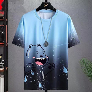 Gradient Casual T-shirt for Men | Half-length Sleeve Summer Top | Korean Style Sportswear