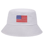 Stars & Stripes Embroidered Fisherman Bucket Hat – Sun-proof, Stylish, Acrylic Fiber, Unisex, Four Seasons Outdoor Hat
