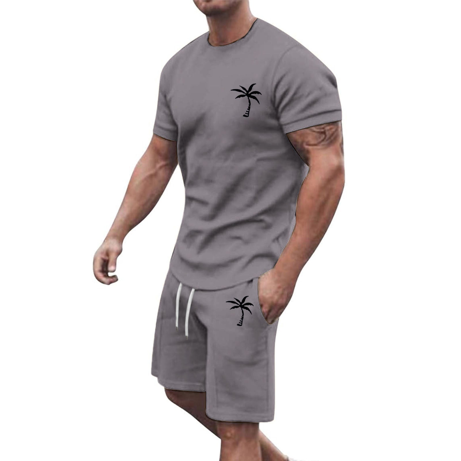 Men’s Short-Sleeve Sports & Leisure Set – Lightweight Summer T-Shirt and Shorts | Comfortable Casual Outfit