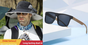 Outdoor Wide Brim Sun Hat With Solar Fan – USB Charging, Adjustable, Breathable, Waterproof, Windproof, Summer Fishing Hat