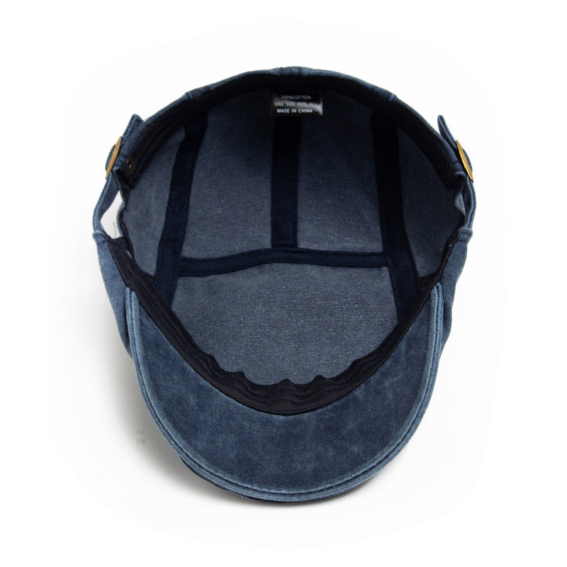 Retro Washed Denim Cowboy Beret – Fashion Casual Baseball Cap | Adjustable Cotton, Sun Protection, Summer Spring Autumn Hat