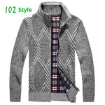 Fashion Men's Zipper Cardigan Sweater – Stand Collar Cotton Blend Thick Outerwear for Men