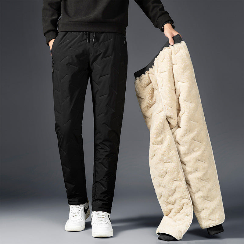 Men’s Padded Cotton Trousers with Cashmere – Warm Winter Pants, Middle Waist, Soft and Comfortable, Sizes L-7XL