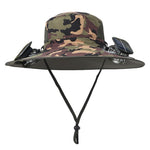Outdoor Wide Brim Sun Hat With Solar Fan – USB Charging, Adjustable, Breathable, Waterproof, Windproof, Summer Fishing Hat