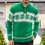 Men's Christmas Jacquard Pullover Sweater – Winter Thick Knitwear, Long Sleeve Casual Fashion Top