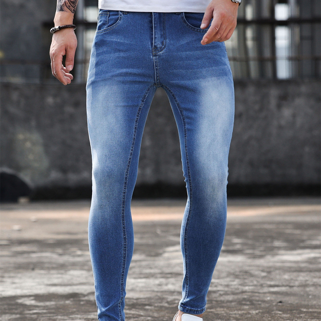 Men's Fashion Casual Stretch Skinny Jeans – Slim Fit Korean Style Denim Pants