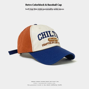 Retro Color Matching Baseball Cap – Adjustable Summer Sun Hat for Baby Boys & Girls | Breathable Dome Hat