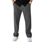 Men’s Sports Casual Trousers – Loose Straight Pants with Drawstring, Comfortable Waffle Fabric for Everyday Wear