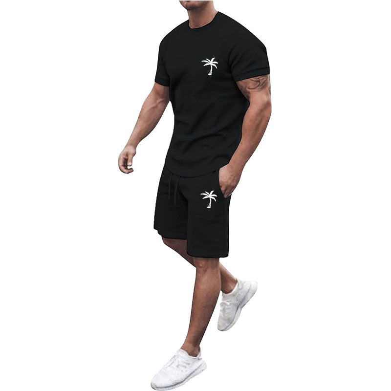 Men’s Short-Sleeve Sports & Leisure Set – Lightweight Summer T-Shirt and Shorts | Comfortable Casual Outfit