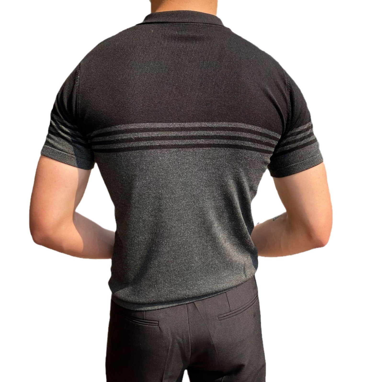 Men’s Casual Striped Polo Shirt – Thin Short-Sleeve Summer Top with Cotton Comfort
