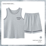 Men’s Cotton Sleeveless Pajamas – Sweat-Absorbent, Breathable Pullover | Casual Summer Homewear