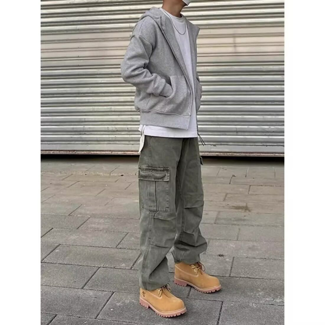 Loose Straight Heavy Stone Washed Retro Denim Trousers – Casual Cotton Jeans for Men