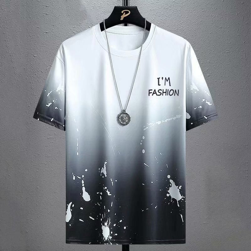 Gradient Casual T-shirt for Men | Half-length Sleeve Summer Top | Korean Style Sportswear
