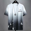 Gradient Casual T-shirt for Men | Half-length Sleeve Summer Top | Korean Style Sportswear