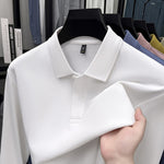 Mercerized Cotton Long-Sleeved Polo Shirt for Men – Breathable Casual Dad Style Top for Spring & Autumn