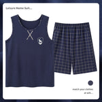 Men’s Cotton Sleeveless Pajamas – Sweat-Absorbent, Breathable Pullover | Casual Summer Homewear