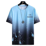 Gradient Casual T-shirt for Men | Half-length Sleeve Summer Top | Korean Style Sportswear
