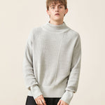 Men’s Loose Round Neck Sweater – Casual Cotton Blend Pullover, Long Sleeve Autumn Fashion Top