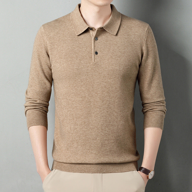 Men’s Winter Wool Lapel Long Sleeve Shirt – Thick Warm Casual Top for Cold Weather