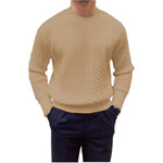 Men’s Knitted Sweater – Twisted String Design Pullover, Thick Woolen Yarn, Casual Fashion Top
