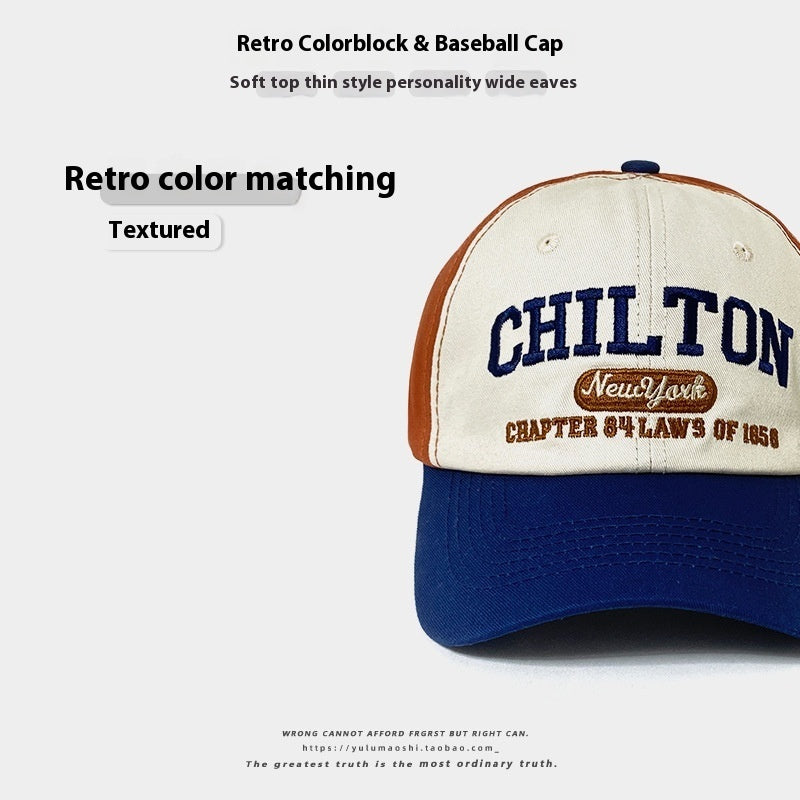 Retro Color Matching Baseball Cap – Adjustable Summer Sun Hat for Baby Boys & Girls | Breathable Dome Hat
