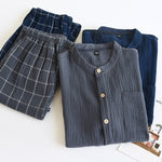 Men’s Cotton Gauze Pajamas Set – Lightweight Breathable Sleepwear for Spring and Autumn Comfort