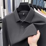 Mercerized Cotton Long-Sleeved Polo Shirt for Men – Breathable Casual Dad Style Top for Spring & Autumn