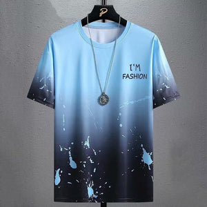 Gradient Casual T-shirt for Men | Half-length Sleeve Summer Top | Korean Style Sportswear