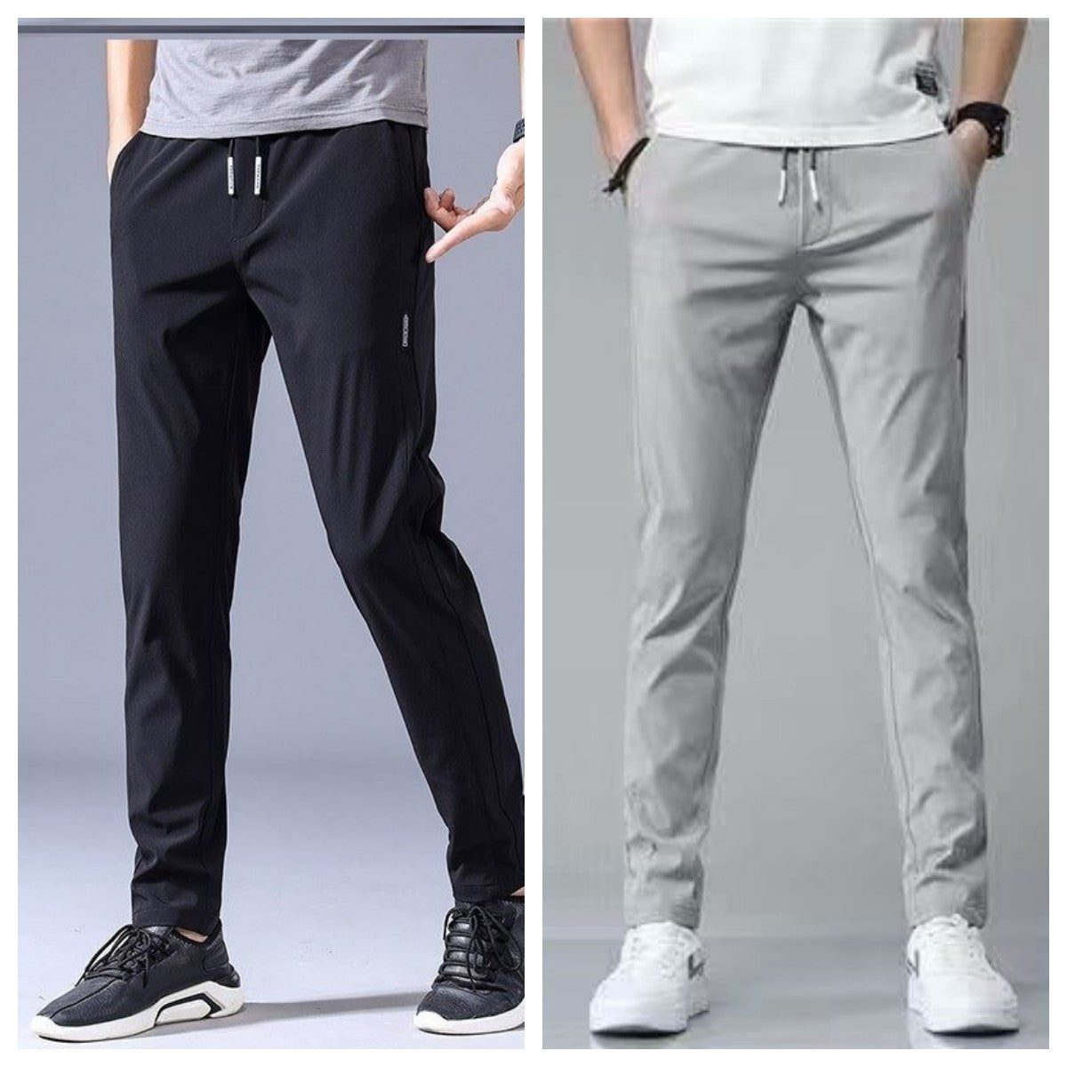 Men's Drawstring Trousers – Thin Casual Pants Korean Style Loose Straight Sweatpants for Summer