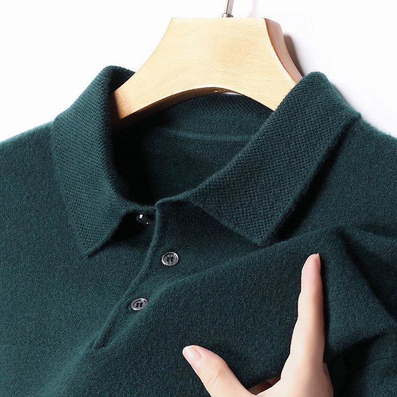 Men’s Winter Wool Lapel Long Sleeve Shirt – Thick Warm Casual Top for Cold Weather