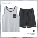 Men’s Cotton Sleeveless Pajamas – Sweat-Absorbent, Breathable Pullover | Casual Summer Homewear