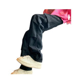 Loose Straight Heavy Stone Washed Retro Denim Trousers – Casual Cotton Jeans for Men