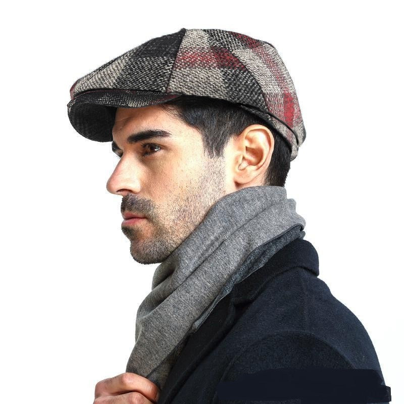 European & American Style Pattern Octagonal Cap – Winter Warm Hat | Casual, Dome Crown, Medium to Extra Large Sizes
